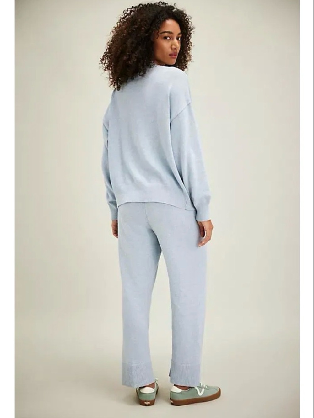 Free peoples Light Blue Tie-Front V-Neck Sweater and pants set size S - Picture 8 of 15